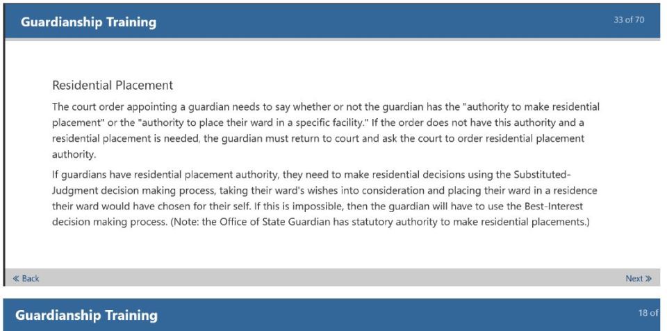 Guardianship Training Slide Residential Placement